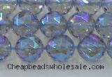 CNC659 15.5 inches 10mm faceted round plated natural white crystal beads