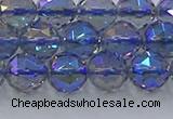 CNC665 15.5 inches 10mm faceted round plated natural white crystal beads