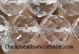 CNC706 15.5 inches 14mm faceted round white crystal beads