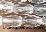 CNC721 15.5 inches 5*8mm faceted rice white crystal beads