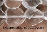 CNC737 15.5 inches 12*12mm faceted heart white crystal beads