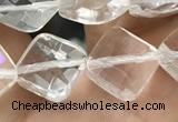 CNC753 15.5 inches 8*8mm faceted diamond white crystal beads