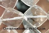 CNC755 15.5 inches 12*12mm faceted diamond white crystal beads