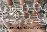 CNC809 12*16mm - 15*22mm faceted freeform white crystal beads