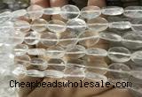 CNC841 15.5 inches 10*14mm faceted oval white crystal beads