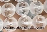 CNC851 15.5 inches 8mm faceted round white crystal beads