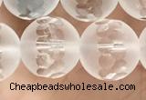 CNC853 15.5 inches 12mm faceted round white crystal beads