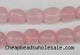 CNG07 15.5 inches 9*12mm nuggets rose quartz gemstone beads