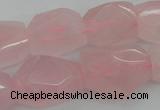 CNG1056 15.5 inches 12*16mm - 15*20mm faceted nuggets rose quartz beads