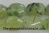 CNG1059 12*16mm - 15*20mm faceted nuggets green rutilated quartz beads