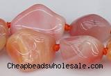 CNG1080 15.5 inches 12*20mm - 14*35mm nuggets red botswana agate beads