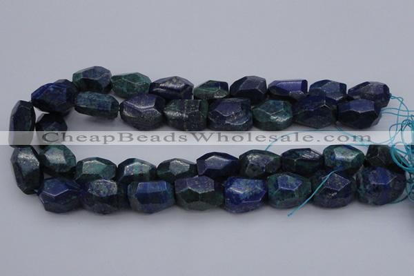 CNG1091 15*20mm - 18*25mm faceted nuggets lapis lzuli & chrysocolla beads