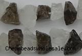 CNG1130 8*12mm - 13*18mm nuggets white crystal & smoky quartz beads