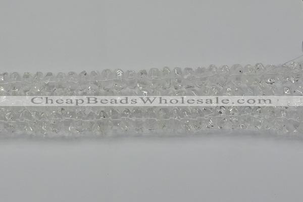 CNG1175 15.5 inches 6*14mm - 8*14mm nuggets white crystal beads