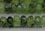 CNG1179 15.5 inches 6*14mm - 8*14mm nuggets green rutilated quartz beads