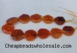 CNG1336 15.5 inches 32*35mm faceted freeform agate beads