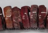 CNG1460 15.5 inches 10*30mm - 12*30mm nuggets agate gemstone beads