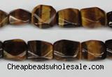 CNG15 15.5 inches 10*12mm faceted nuggets yellow tiger eye beads