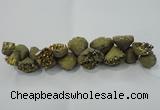 CNG1538 7.5 inches 10*14mm - 15*20mm nuggets plated druzy agate beads