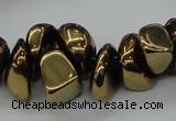 CNG1549 15.5 inches 6*8mm - 18*25mm nuggets plated agate beads