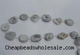 CNG1570 15*20mm - 20*25mm freeform plated druzy agate beads