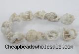 CNG1647 15.5 inches 22*30mm - 25*45mm nuggets plated druzy agate beads