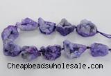 CNG1648 15.5 inches 22*30mm - 25*45mm nuggets plated druzy agate beads