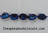 CNG1660 8 inches 20*25mm - 25*30mm freeform plated druzy agate beads