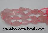 CNG1703 15.5 inches 15*20mm - 18*38mm nuggets rose quartz beads