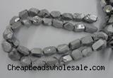 CNG1800 13*18mm - 15*20mm faceted nuggets plated quartz beads