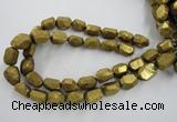 CNG1801 13*18mm - 15*20mm faceted nuggets plated quartz beads