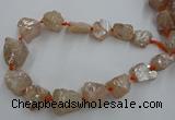 CNG1806 15.5 inches 15*20mm - 20*25mm nuggets plated rose quartz beads