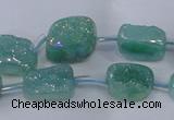 CNG2003 15.5 inches 8*12mm - 10*15mm nuggets plated quartz beads