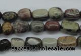 CNG202 15.5 inches 8*13mm nuggets leopard skin jasper beads