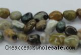 CNG209 15.5 inches 7*9mm nuggets ocean stone beads