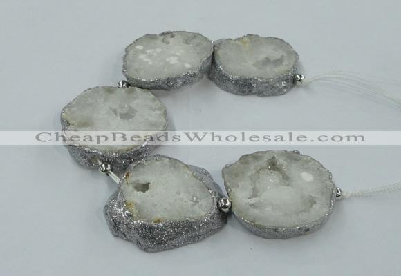 CNG2325 7.5 inches 35*40mm - 45*50mm freeform druzy agate beads