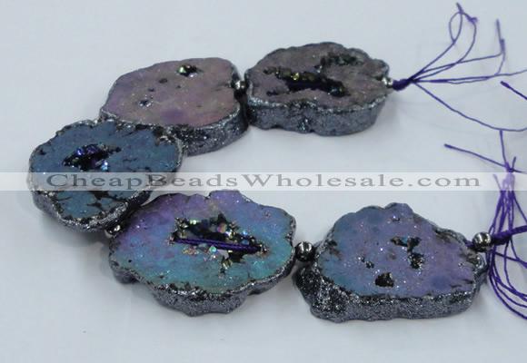 CNG2331 7.5 inches 35*40mm - 45*50mm freeform druzy agate beads