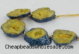 CNG2350 7.5 inches 25*35mm - 35*40mm freeform druzy agate beads