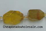 CNG240 10*15mm - 20*22mm faceted nuggets citrine gemstone beads