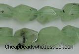 CNG241 10*12mm - 15*16mm faceted nuggets green rutilated quartz beads