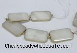 CNG2460 7.5 inches 30*50mm - 32*55mm faceted rectangle agate beads