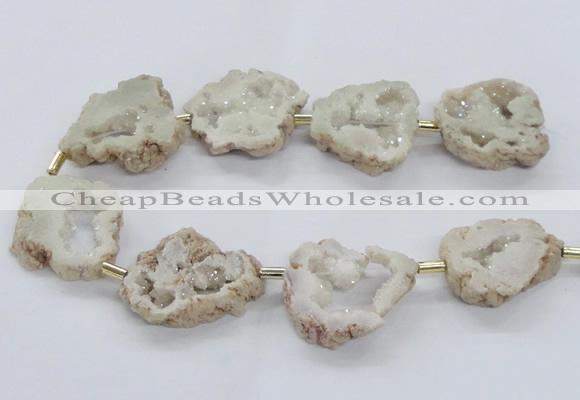 CNG2490 15.5 inches 30*40mm - 40*50mm freeform plated druzy agate beads