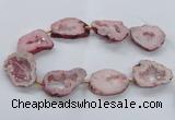 CNG2493 15.5 inches 30*40mm - 40*50mm freeform plated druzy agate beads