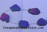 CNG2761 15.5 inches 28*35mm - 40*45mm freeform plated druzy agate beads