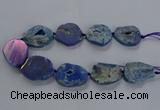 CNG2813 15.5 inches 25*35mm - 30*45mm freeform druzy agate beads