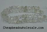 CNG2823 10*14mm - 13*18mm faceted nuggets white crystal beads