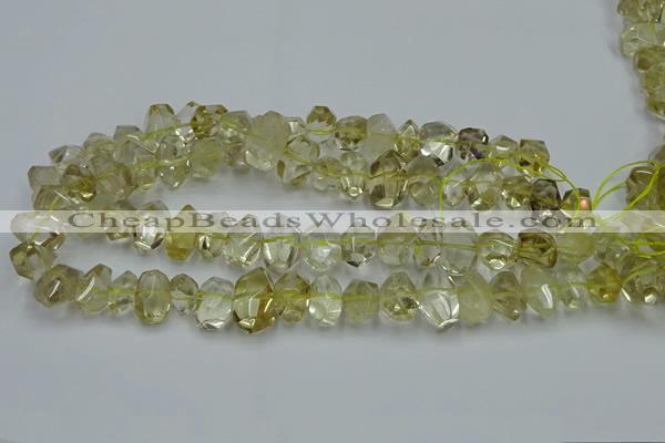 CNG2824 10*14mm - 13*18mm faceted nuggets lemon quartz beads