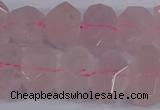 CNG2827 15.5 inches 10*14mm - 13*18mm faceted nuggets rose quartz beads