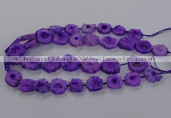 CNG2849 15.5 inches 15*20mm - 25*30mm freeform druzy agate beads