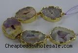 CNG2866 8 inches 35*40mm - 40*50mm freeform druzy agate beads